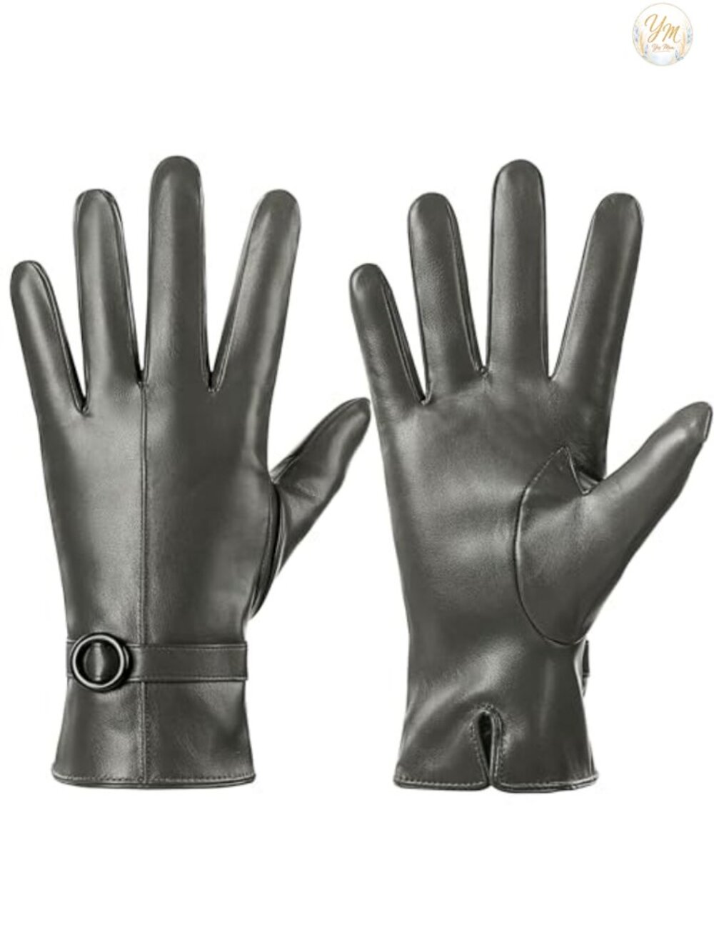 Women's Winter Leather Gloves Touchscreen PU Leather Cashmere Lined Warm Gloves